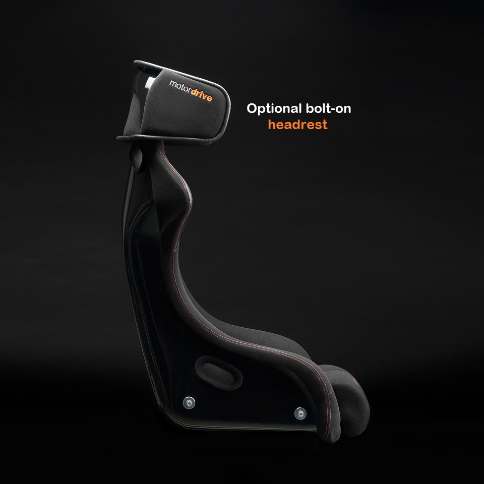 Motordrive Pro Seat with optional bolt-on headrest
