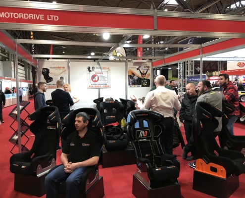 Motordrive Seats stand at the Autosport International show